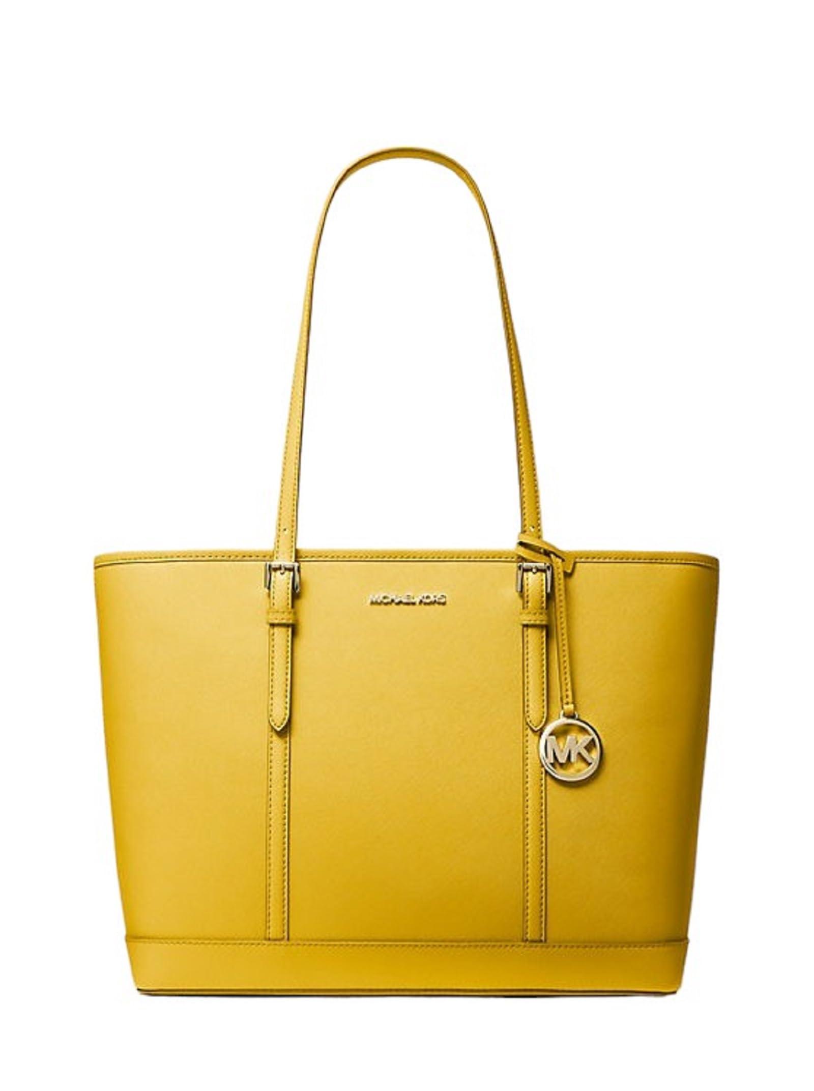 Michael Kors Jet Set Saffiano Large Leather Tote Bag in Gelb Lyst DE
