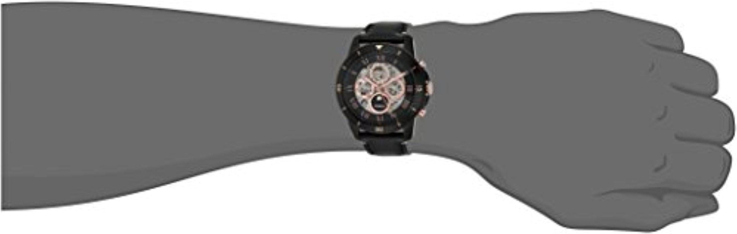 fossil grant sport automatic black leather watch