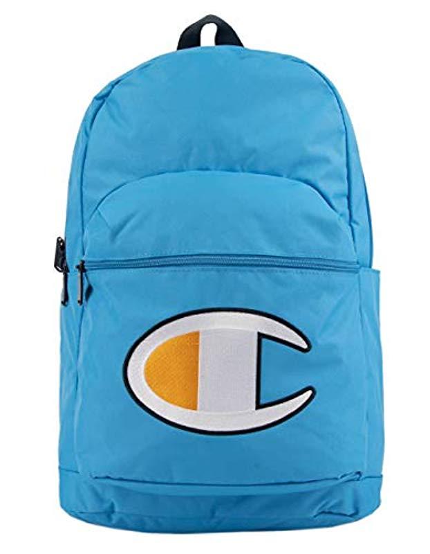 light blue champion backpack