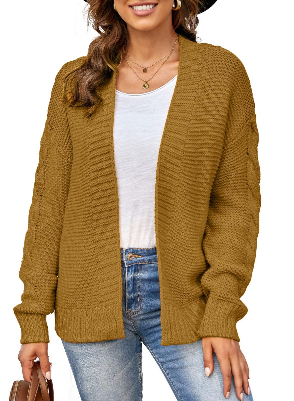brown thick cardigan