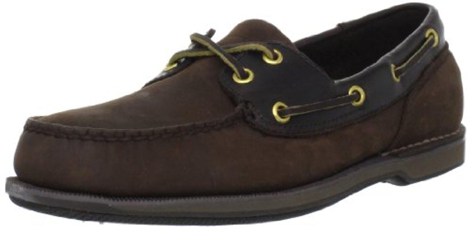 Rockport Leather Perth Pull Up Boat Shoe in Brown for Men - Lyst