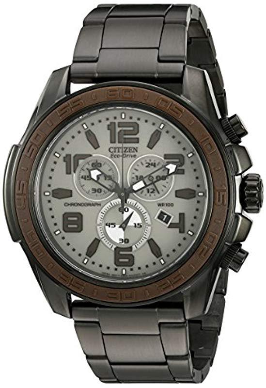 Citizen 48mm Eco-drive Stainless Steel Brown And Gray Wdr 4.0 Chronograph  Watch for Men | Lyst