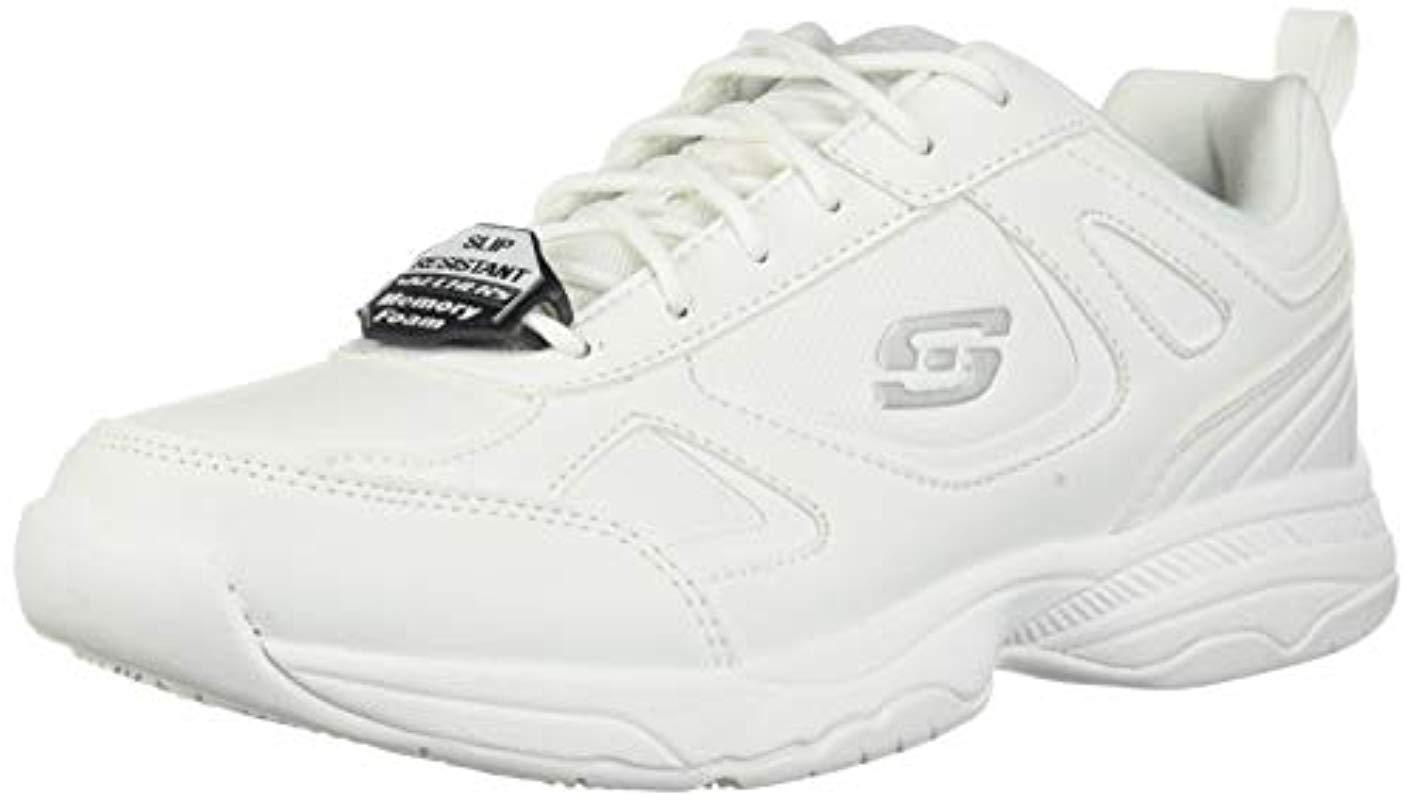 Skechers Leather For Work Dighton Slip Resistant Work Shoe in White for ...