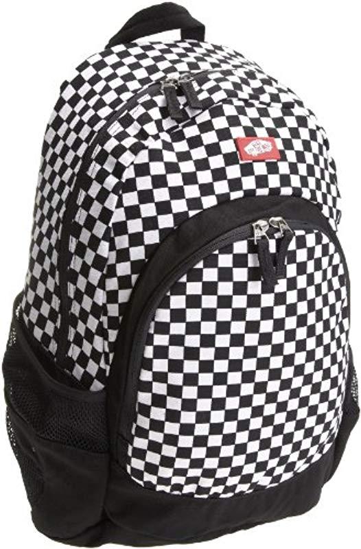 vans checkerboard van doren backpack white/black