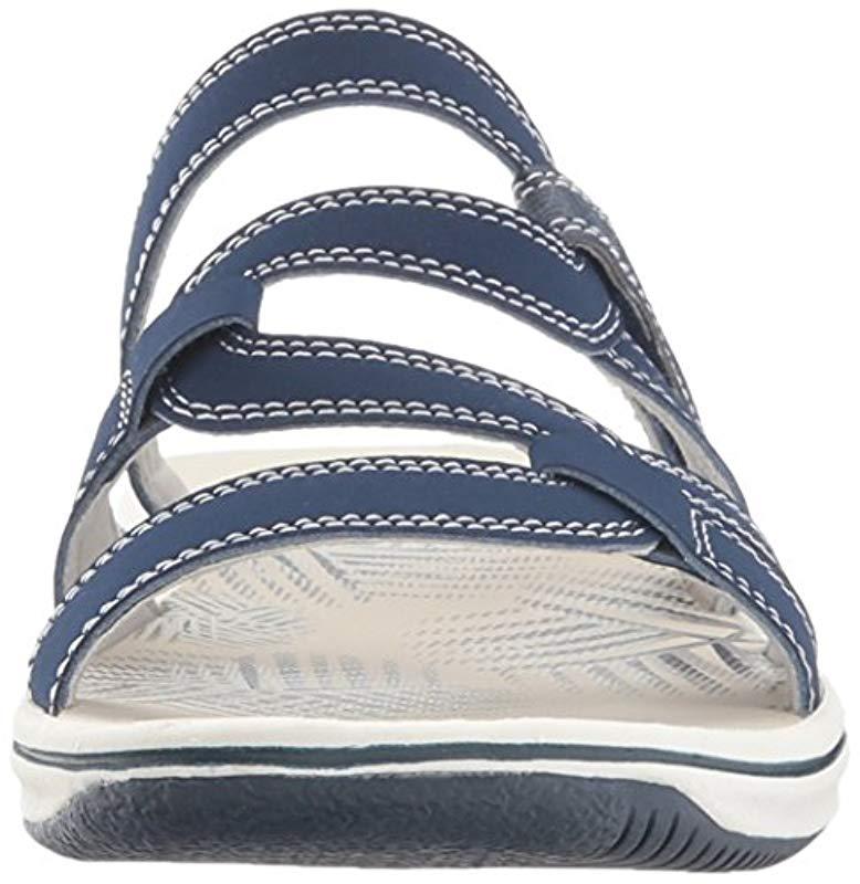 Clarks Brinkley Lonna Slide Sandal in Blue | Lyst