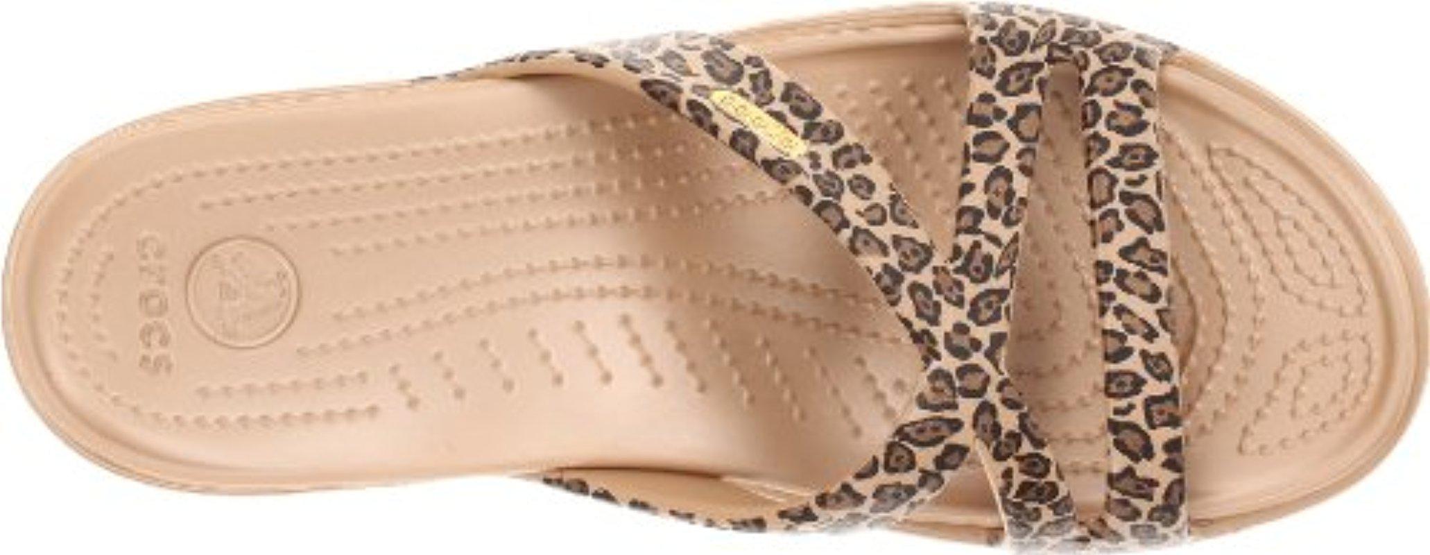 leopard strap crocs