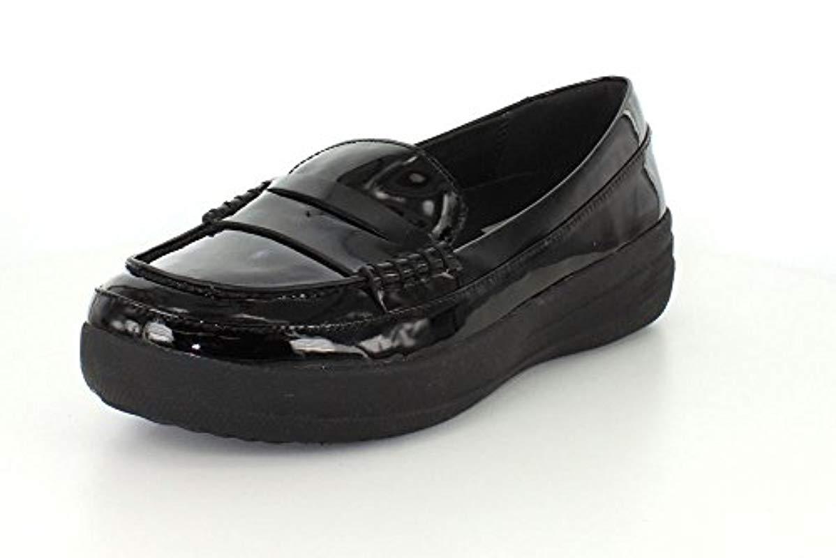 Fitflop Leather F-sporty Tm Penny Loafer Flat in Black - Lyst