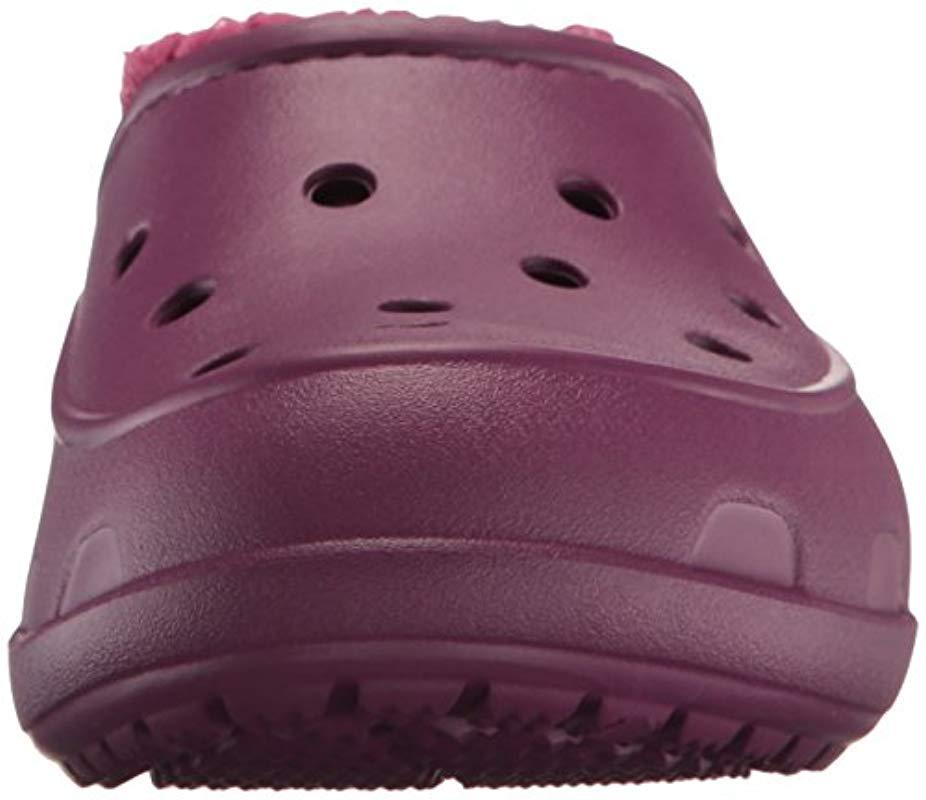 Crocs™ Fleece Freesail Plush Lined Clog Mule in Plum (Purple) | Lyst