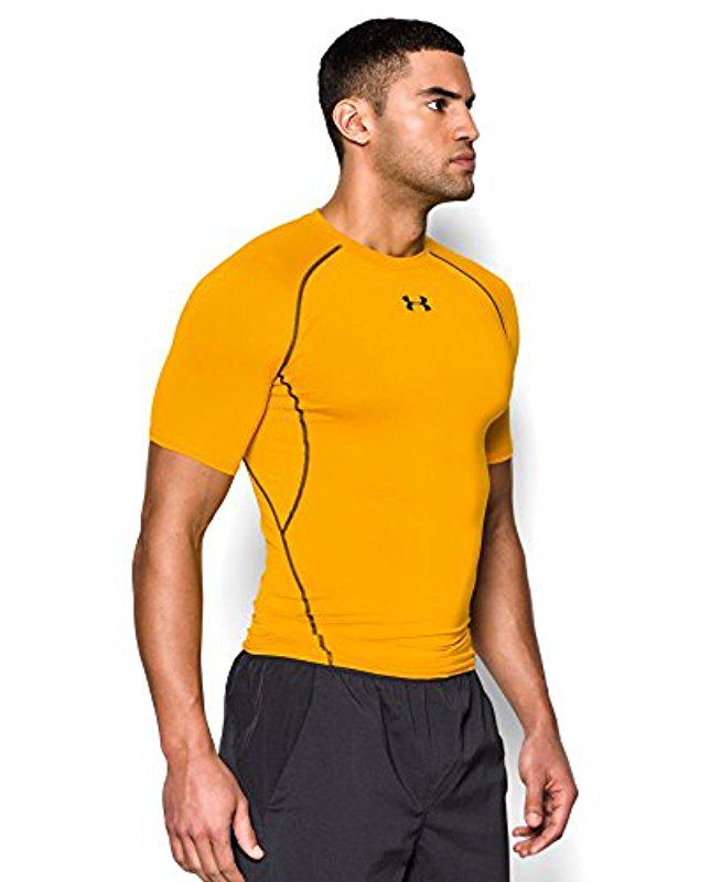 Under Armour Heatgear Armour Short Sleeve Compression T-shirt in Yellow for  Men - Lyst
