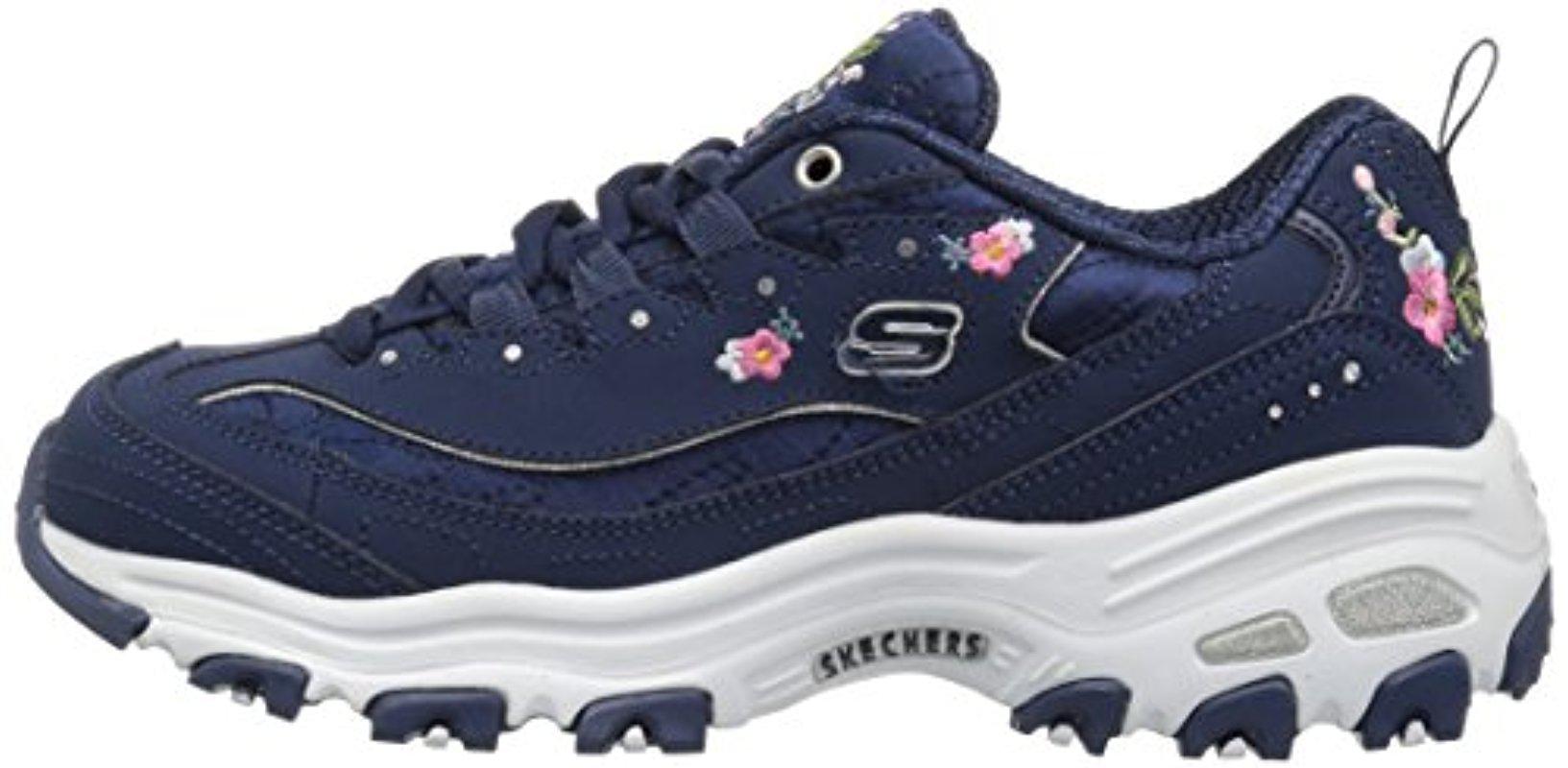 Skechers Rubber D'lites Bright Blossoms Sneaker,navy,5 M Us in Blue - Lyst