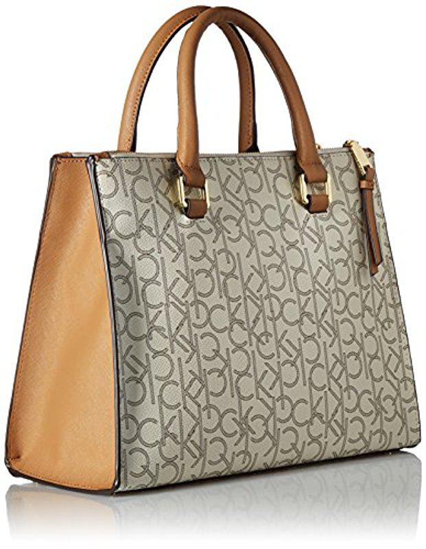 calvin klein logan signature satchel