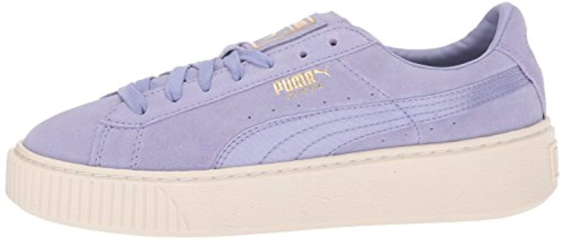 PUMA Suede Platform-mono Satin in Purple | Lyst