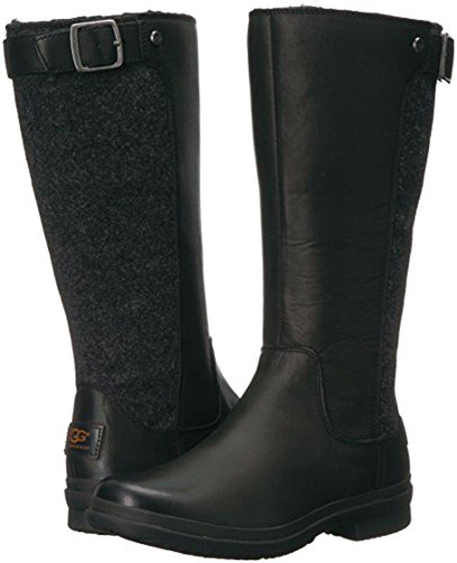 UGG Leather Janina Snow Boot in Black 