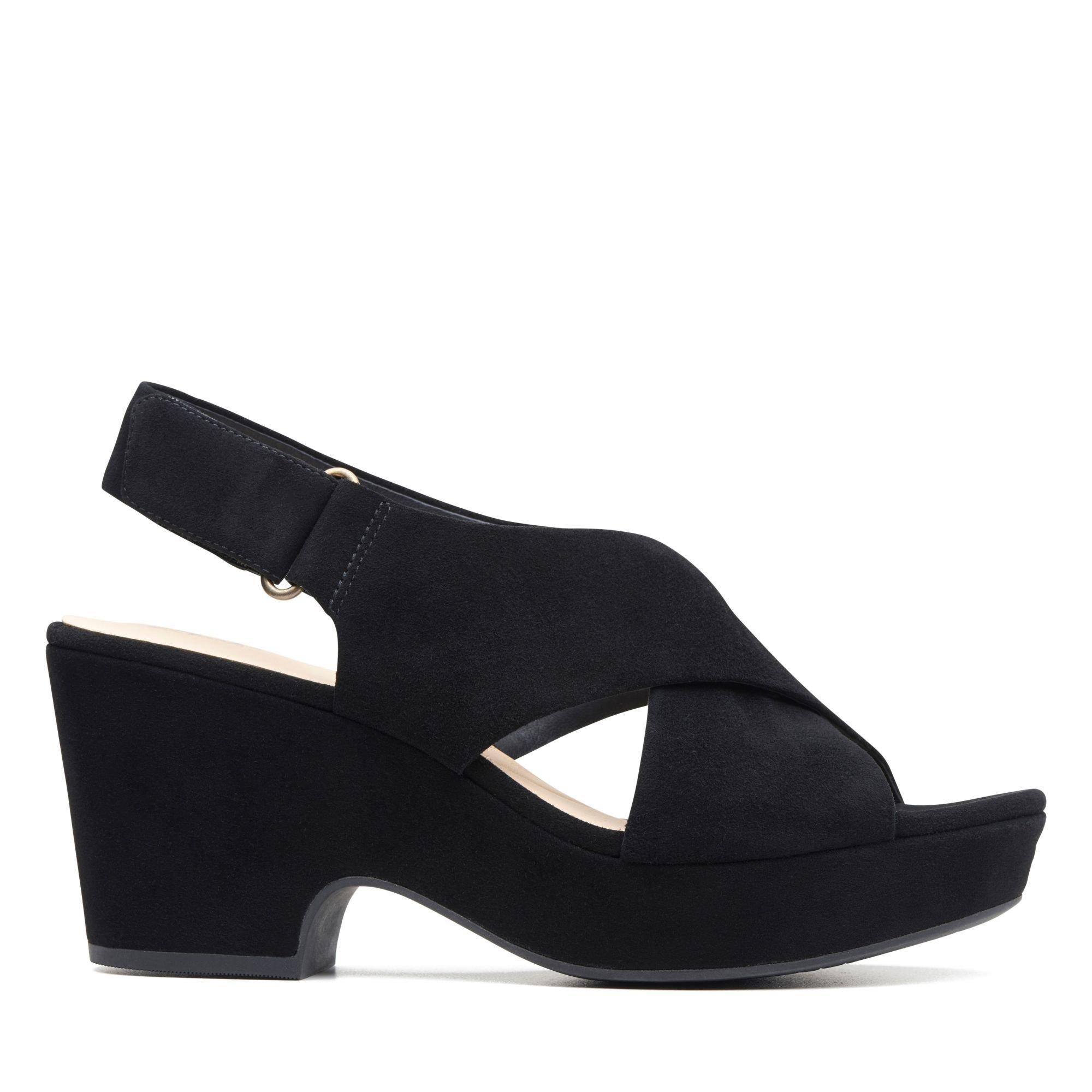 Clarks Synthetic Maritsa Lara Womens Wide Heeled Sandals in Black Black  Suede (Black) - Save 39% - Lyst