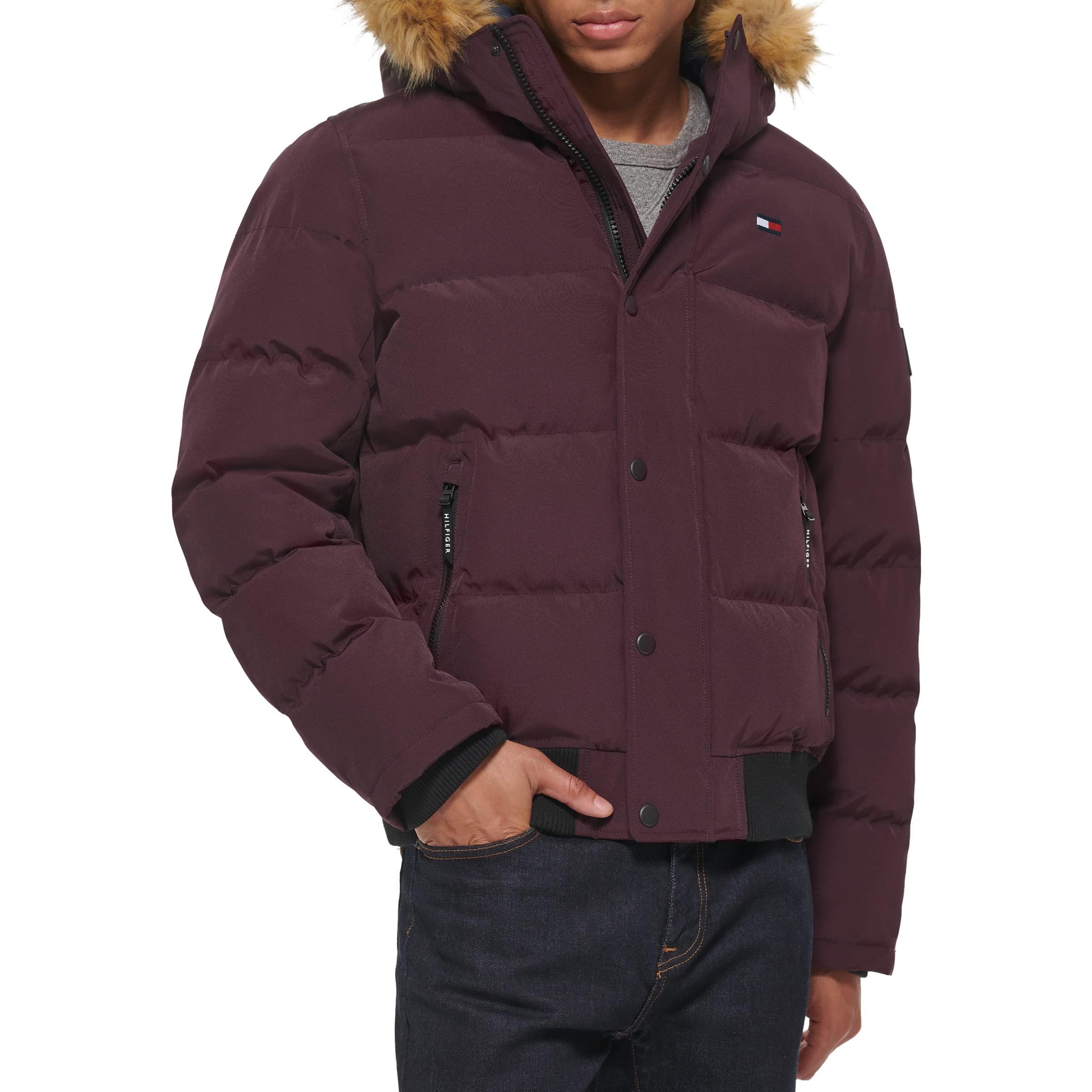 tommy hilfiger men's quilted snorkel bomber jacket