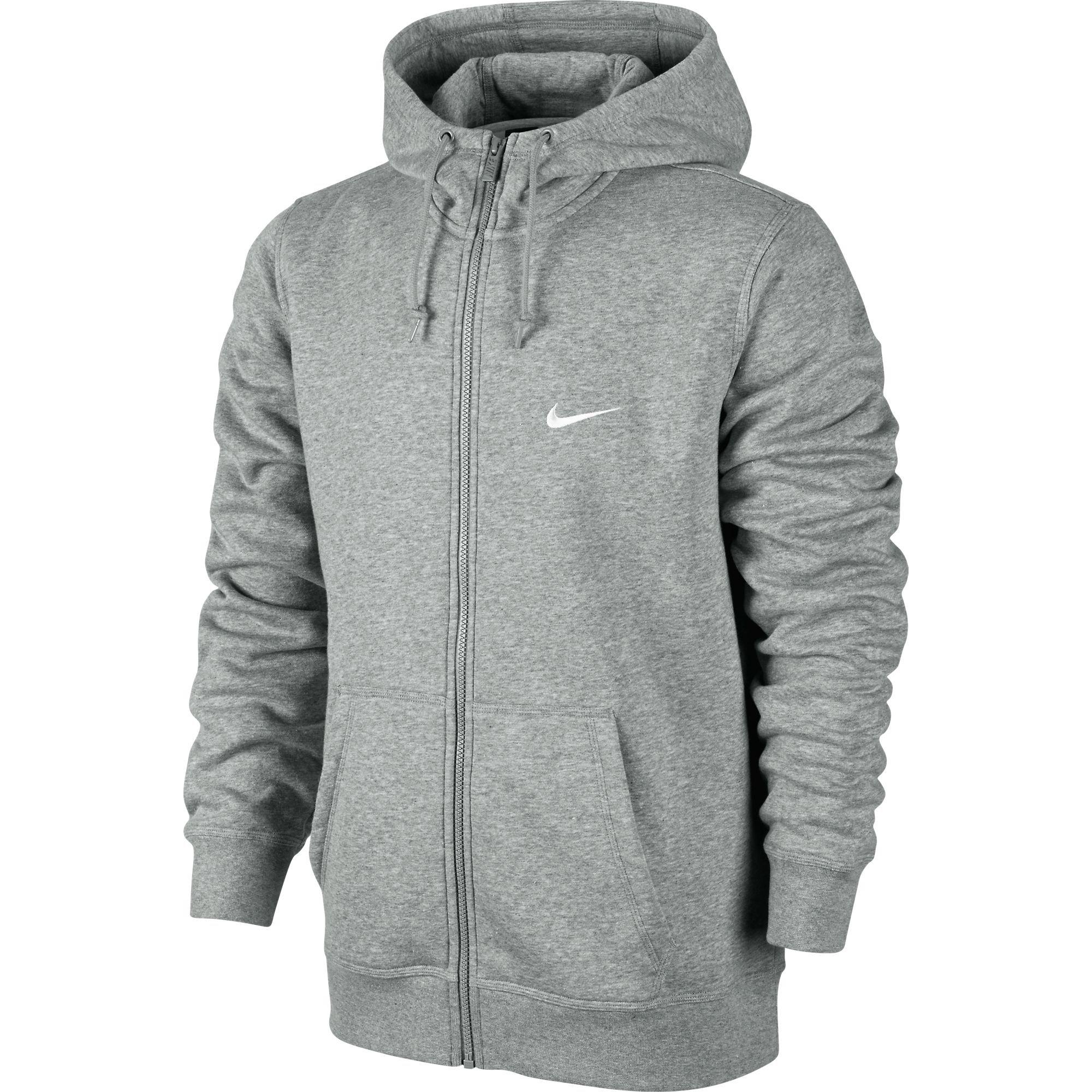 Nike Swoosh Logo Zip Up Hoodie Material Cotton in Grey for Men Lyst UK