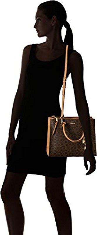calvin klein logan signature satchel