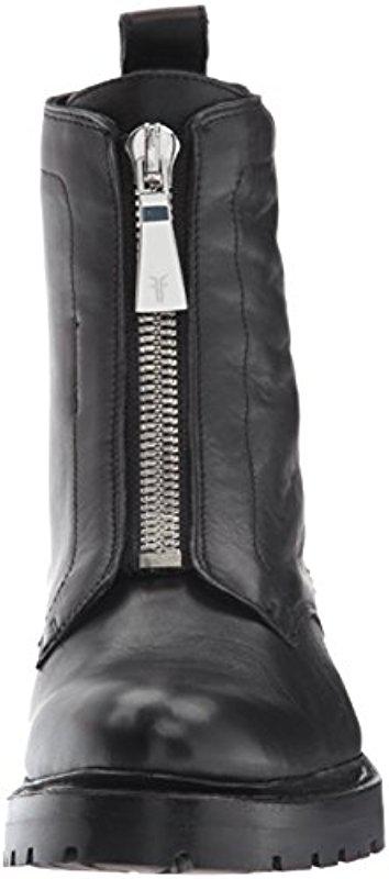 frye julie front zip combat boot