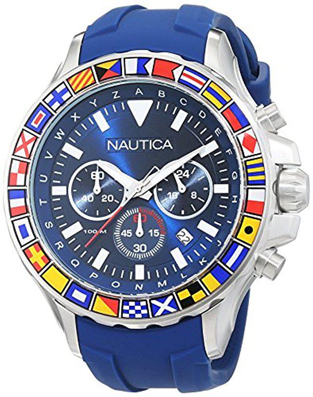Nautica Quartz Resin Silicone Watch in Black for Men | Lyst