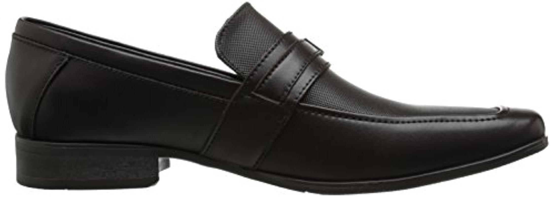 calvin klein bartley diamond leather loafers