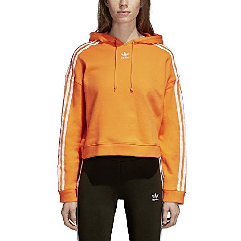 orange adidas cropped hoodie