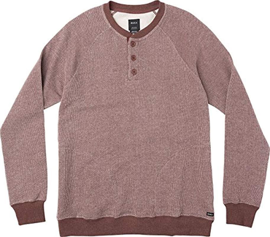 henley crew neck sweatshirt