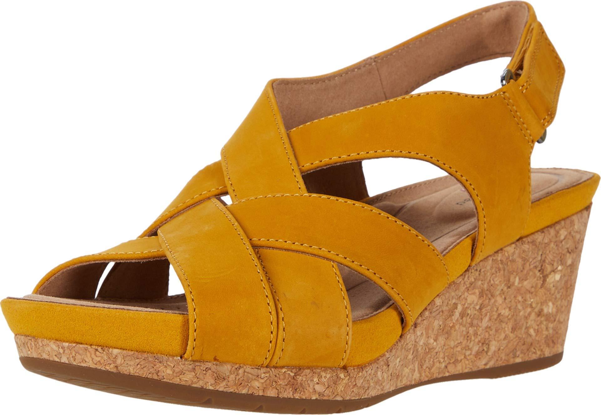clarks yellow wedges