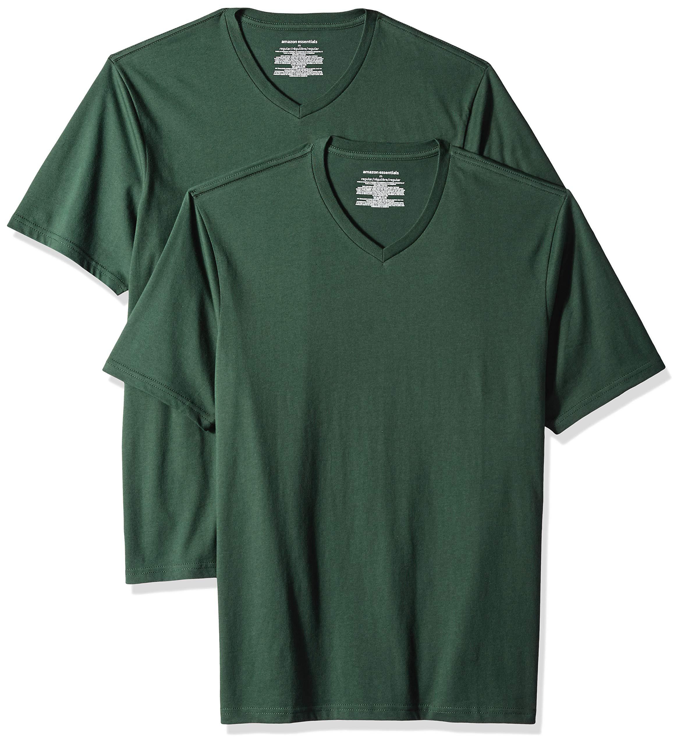 Amazon Essentials 2-pack Regular-fit Short-sleeve V-neck T-shirt in Dark  Green (Green) for Men - Save 14% - Lyst