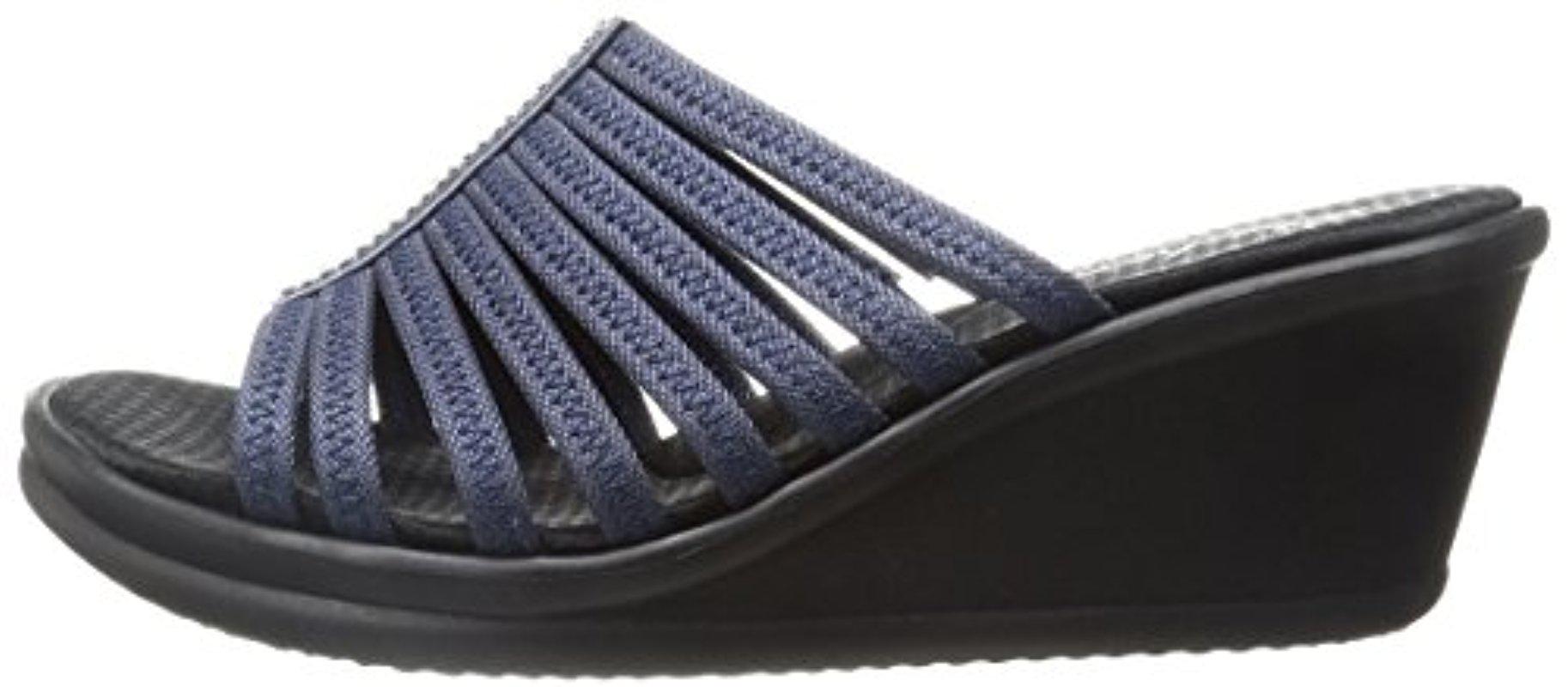 Skechers Cali Rumblers Hot Shot Wedge Sandal in Blue | Lyst