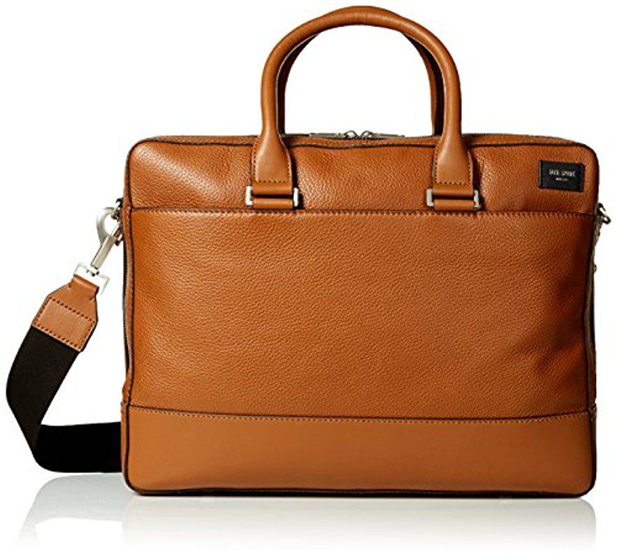 Jack Spade Pebble Leather Overnight Brief in Brown for Men Lyst