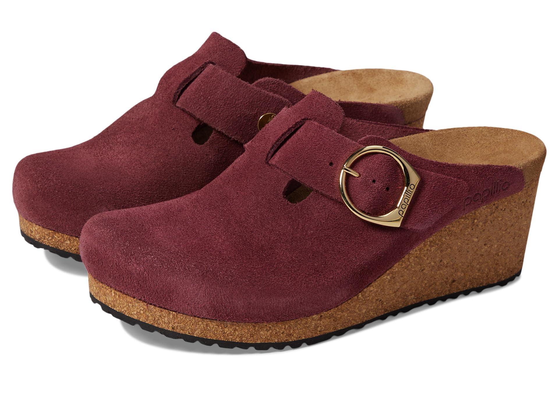 Birkenstock Papillio Fanny Wedge Clog-suede Sandal in Red Lyst UK