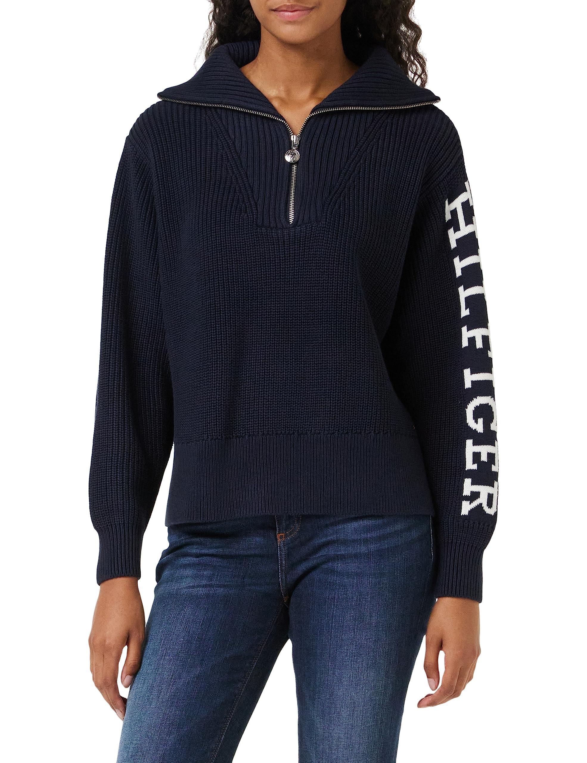 Tommy Hilfiger Placed Hilfiger 1/2 Zip Sweater Pullovers in Blue | Lyst UK