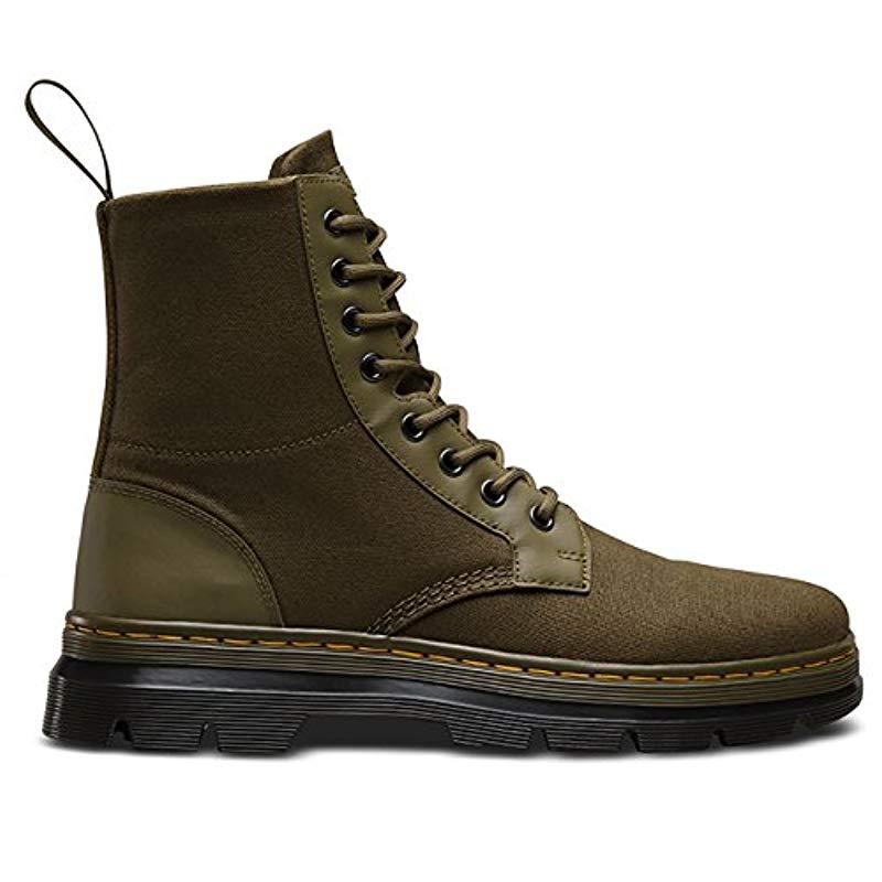 Dr. Martens Combs Washed Canvas Combat Boot in Green for Men - Lyst