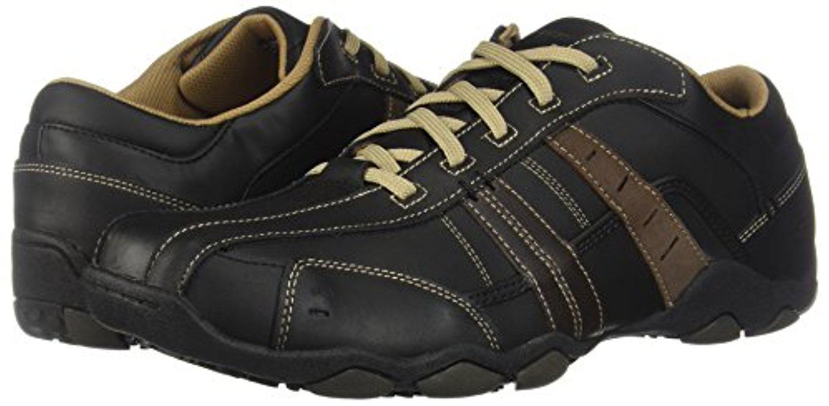 skechers men's vassell casual shoe black brown