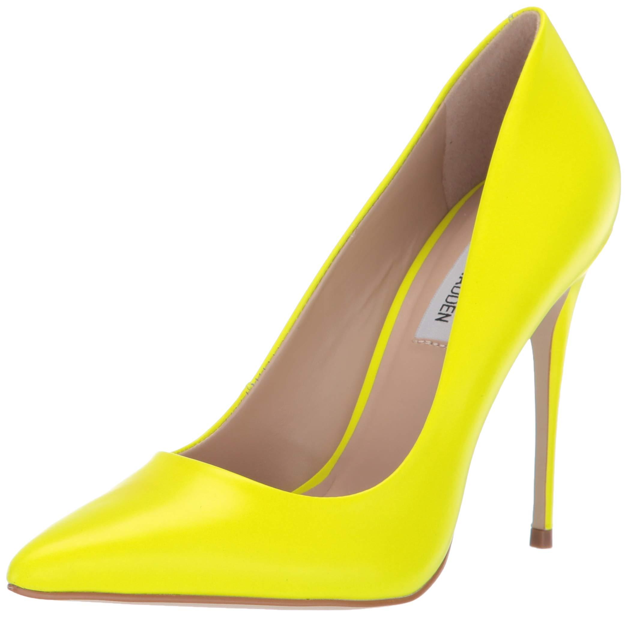 Steve Madden Daisie Neon Leather Pointed Toe Pump in Yellow Lyst