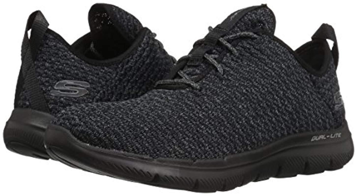 Skechers Flex Appeal 2.0 Bold Move Fashion Sneaker in Black/Charcoal  (Black) - Lyst