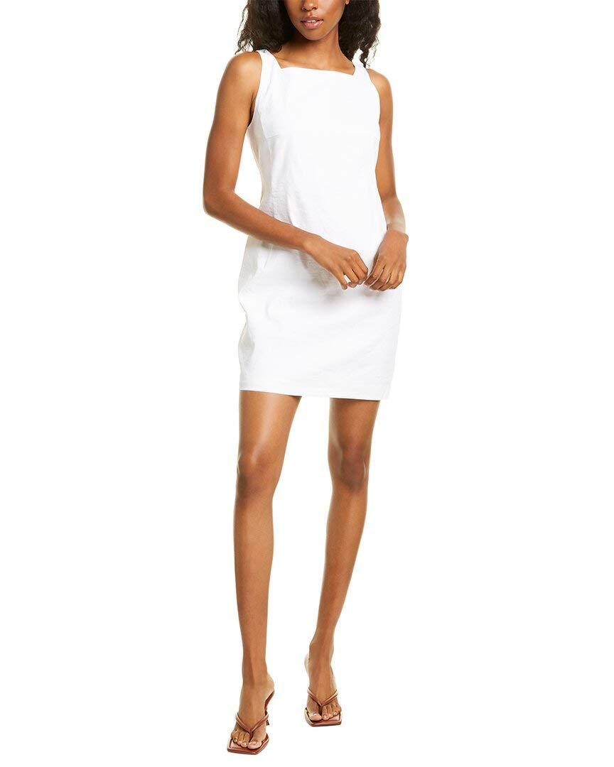 Theory Square Neck Linen-blend Shift 