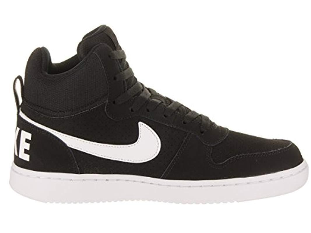 nike court borough mid black white