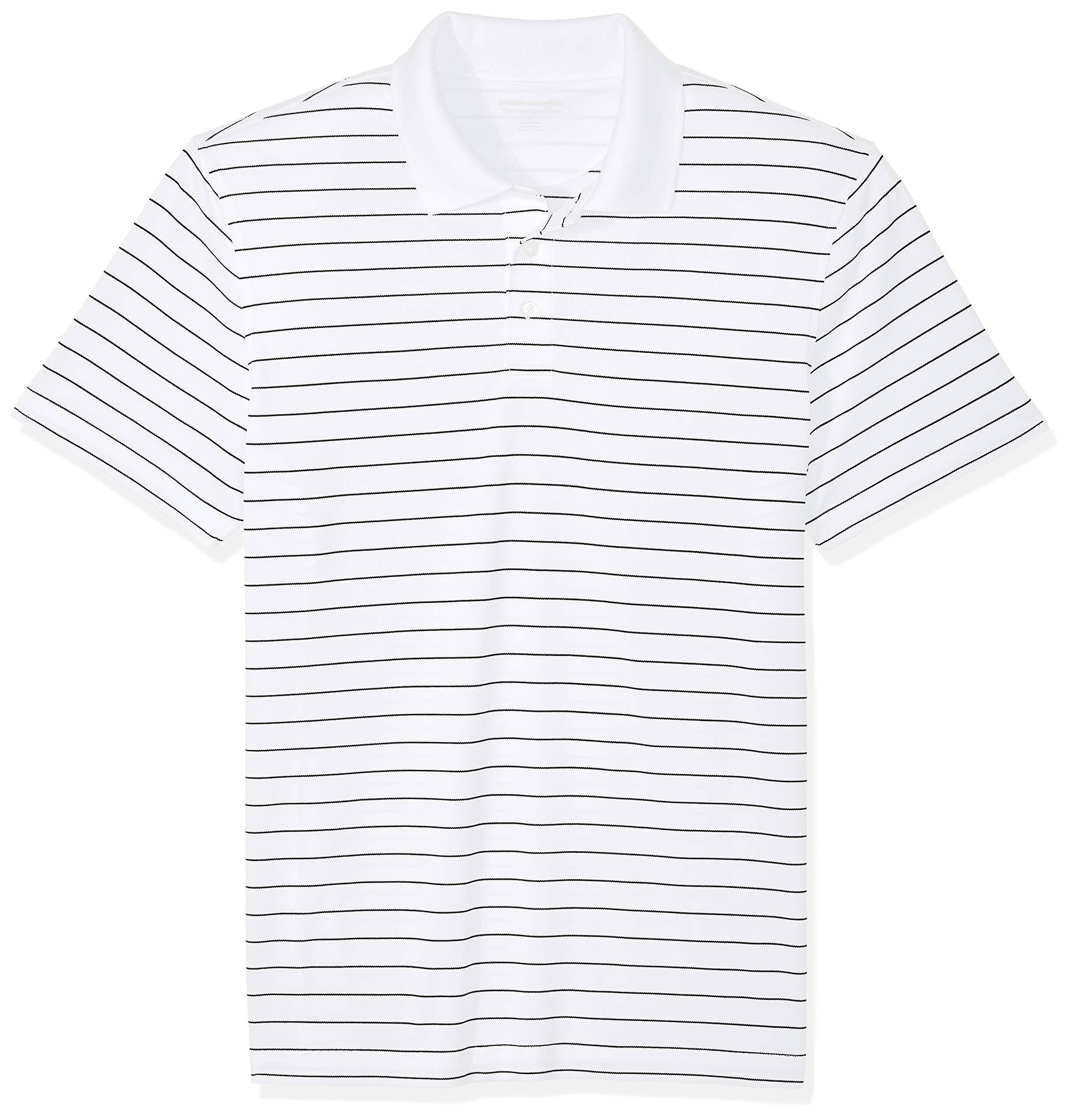 Amazon Essentials Slim-fit Quick-dry Golf Polo Shirt in White Stripe (White)  for Men - Save 24% - Lyst