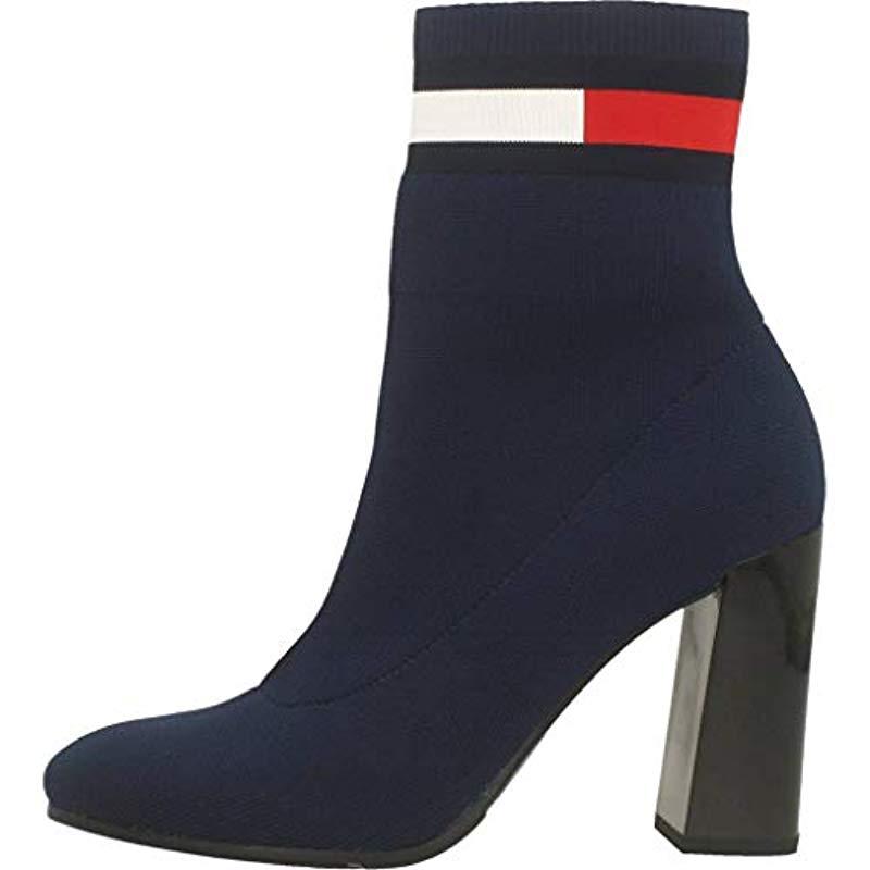 tommy jeans flag heeled sock boots