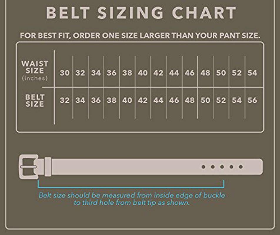 timberland belt size chart
