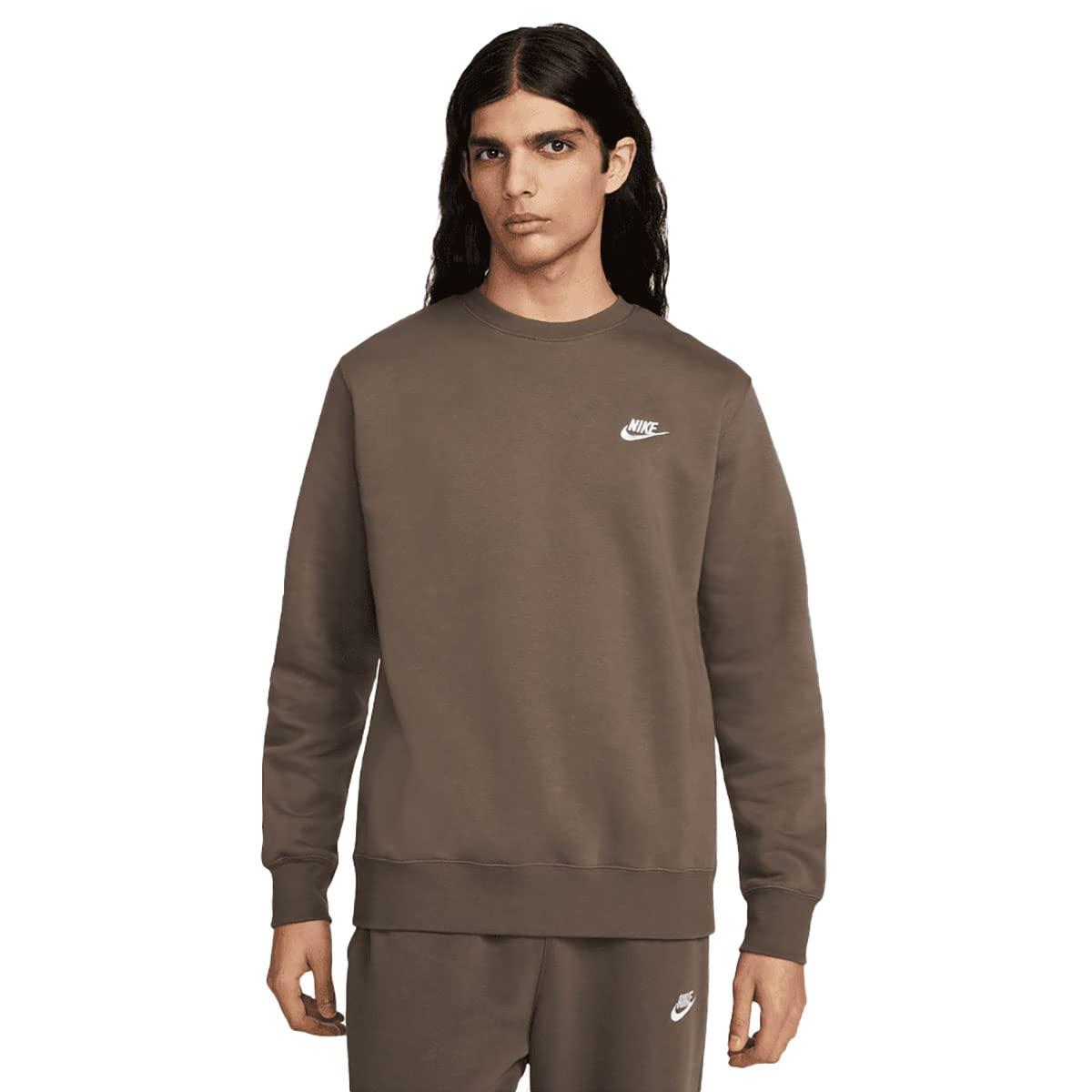 Nike Sweater Sportswear Club Fleece Ironstone/white Xl in het Bruin voor  heren | Lyst NL