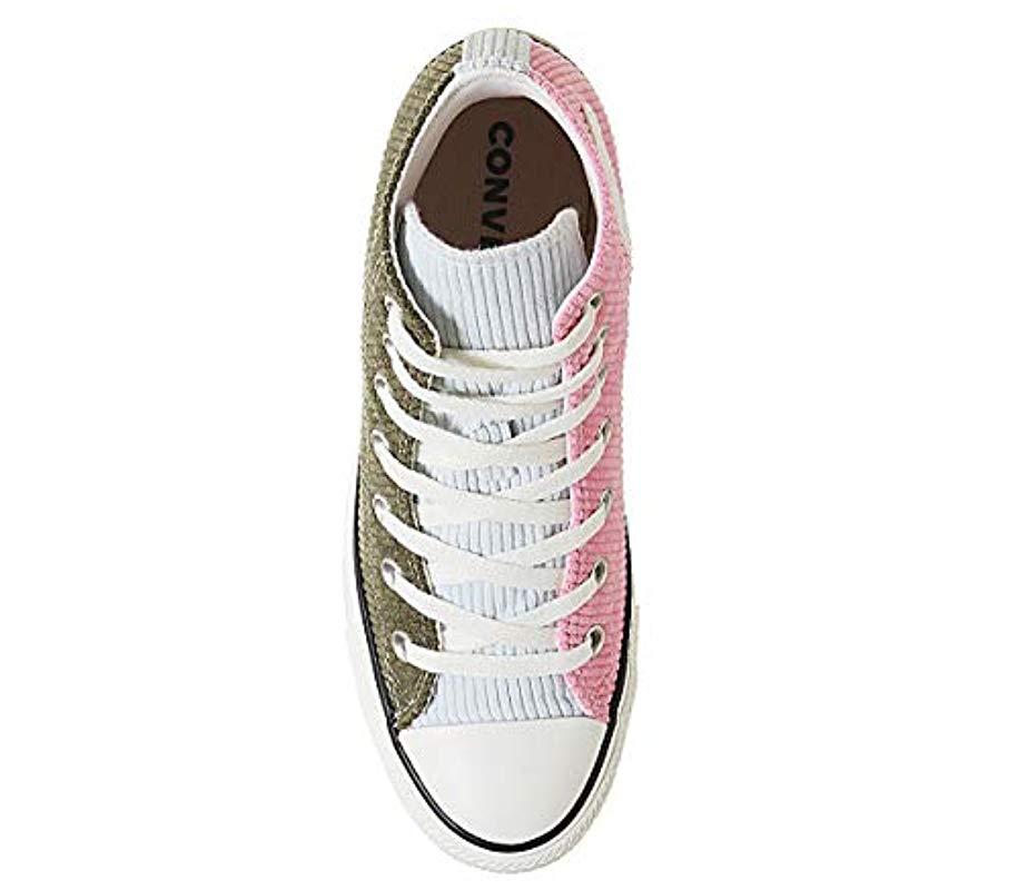 converse all star hi trainers corduroy herbal pink egret exclusive