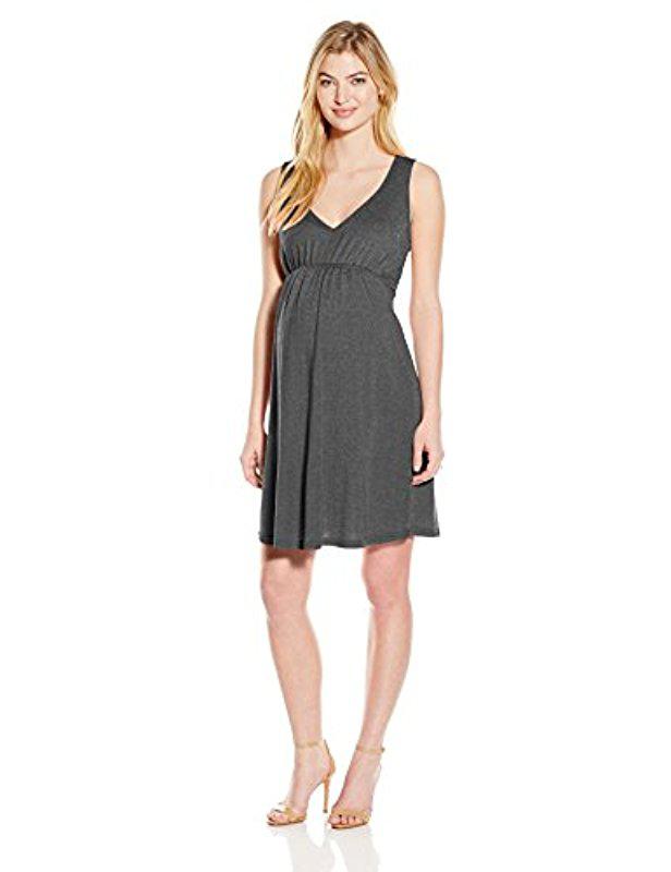black v neck maternity dress