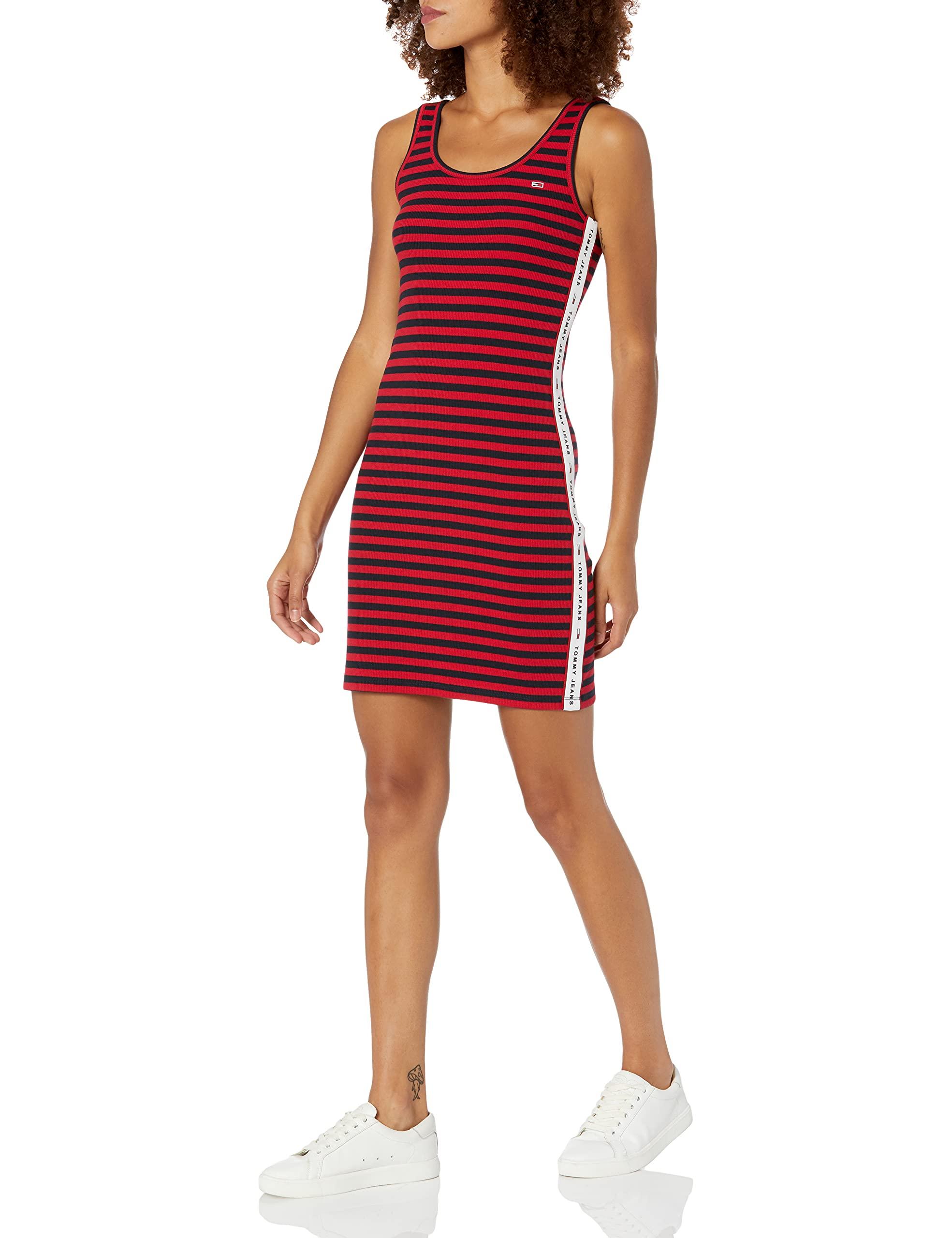 Tommy Hilfiger Ribbed Dress RB Tank DRS LG TP- STRP in Rot - Lyst