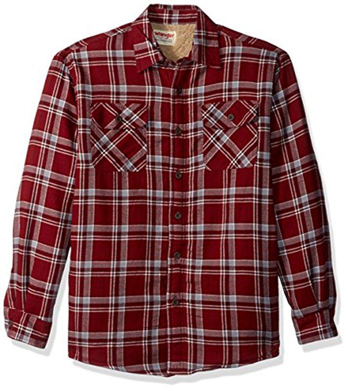 wrangler fleece lined flannel