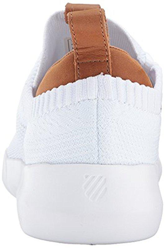 K-swiss Leather Gen-k Icon Knit Sneaker in White/Brown (White) for Men ...