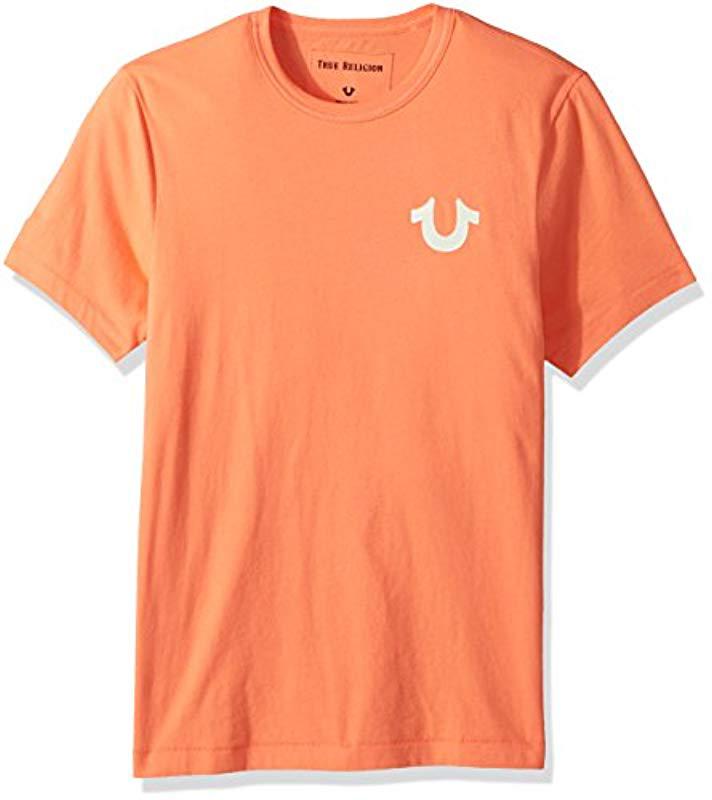 true religion orange shirt
