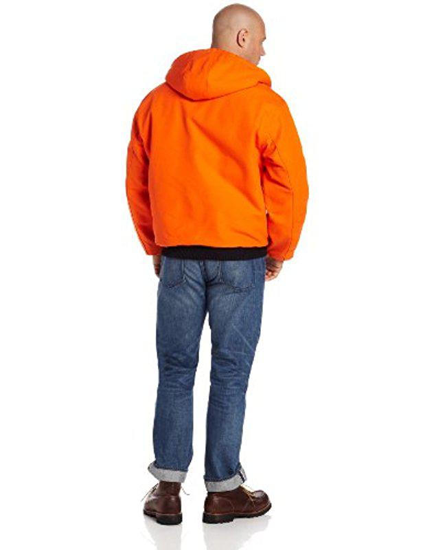 Carhartt Quilted Flannel Lined Duck Active Jacket in Orange Carhartt Quilted Flannel Lined Duck Active Jacket in Orange
