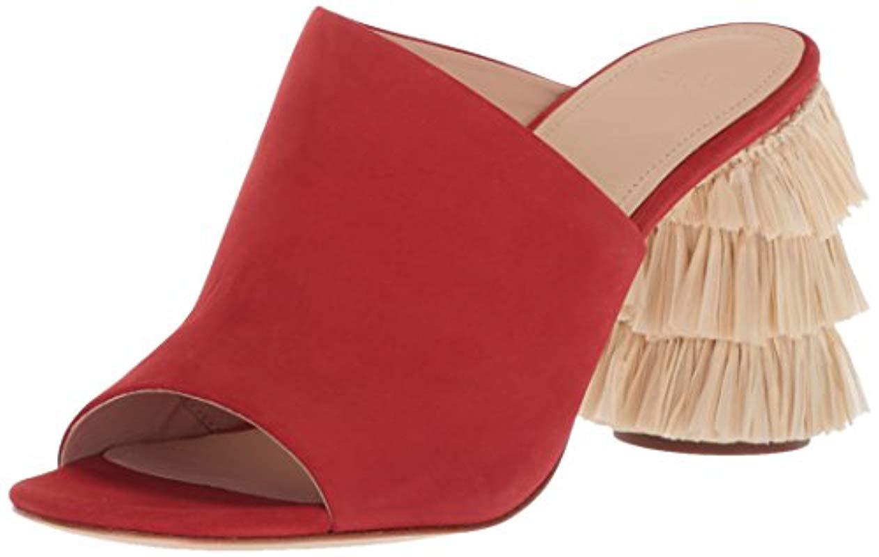 pour la victoire hettie tiered fringe tassel heel mule